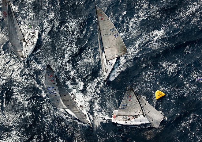 Mark rounding for ESTATE MASTER, EDAKE and ENIGMA - Rolex Farr 40 World Championship 2011 ©  Rolex/ Kurt Arrigo http://www.regattanews.com